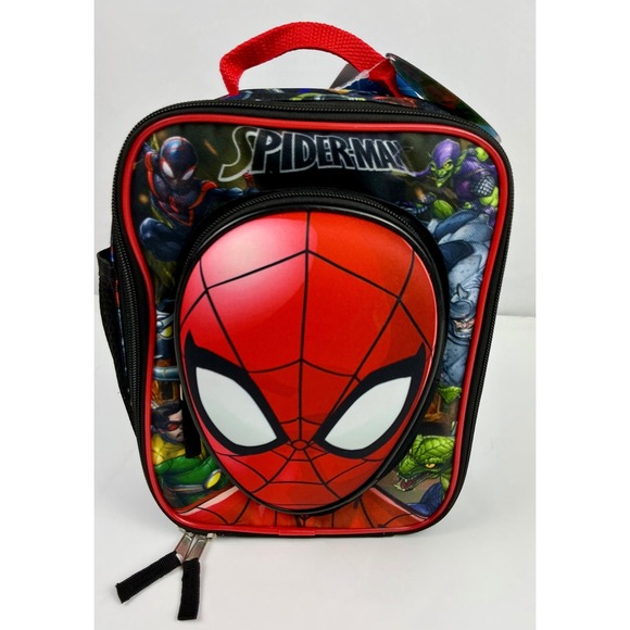 Marvel Spider-Man 3D Molded Face Lunch Box Kids Bio Insulated New With Tags - Picture 1 of 11